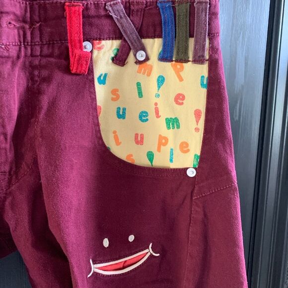 RHP POP ART! UP!SMILE Double Waist Unique Smiley Pants Jeans | Medium - Picture 10 of 12